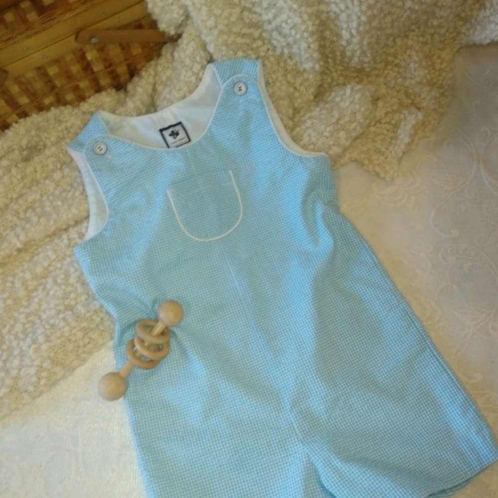 Blue Gingham Kids Romper
